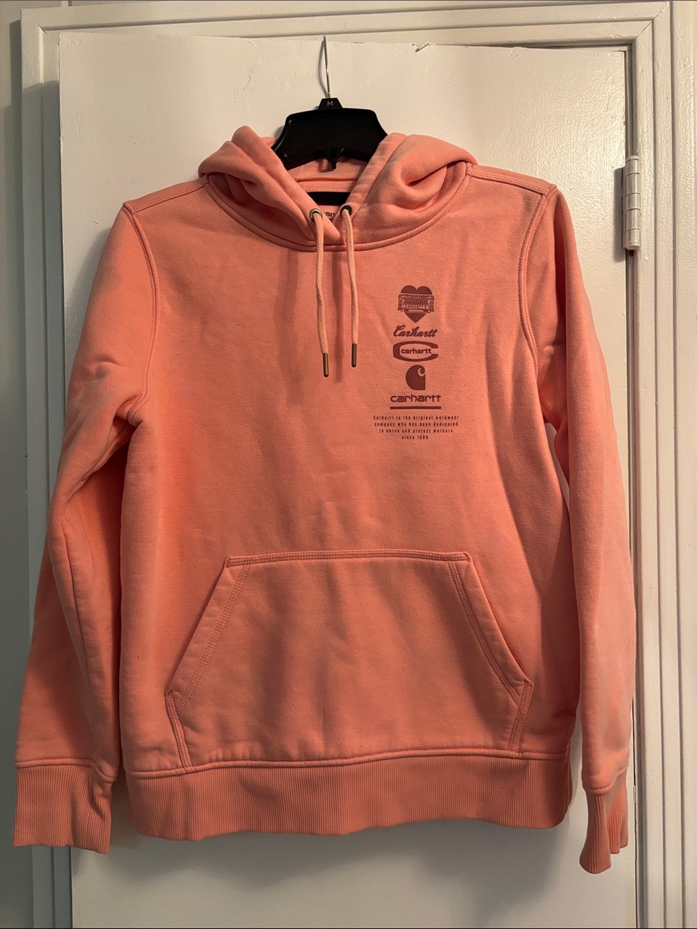 Carhartt pink relaxed fit hoodie. Sz M